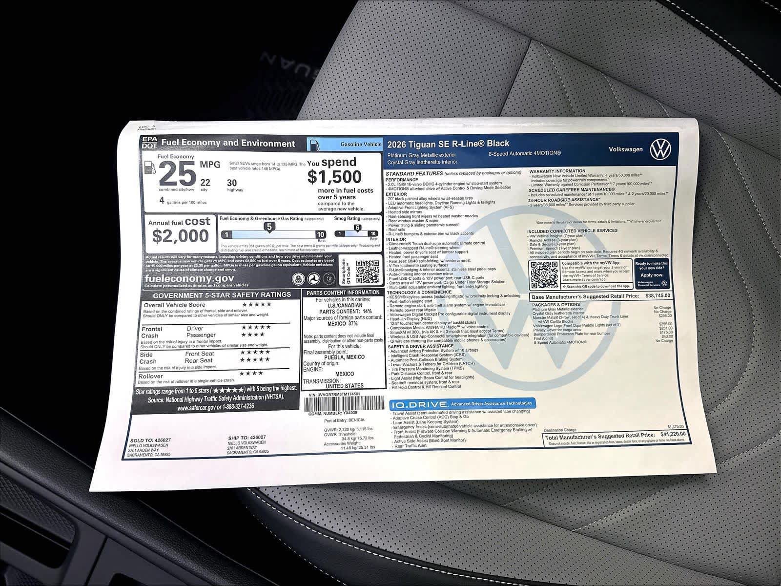 New 2026 Volkswagen Tiguan SE R-Line AWD/4WD image 14