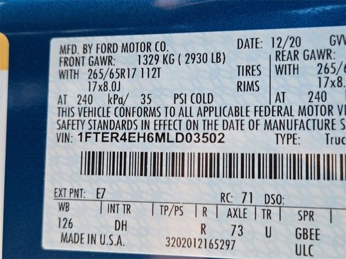 Used 2021 Ford Ranger Lariat w/ Equipment Group 501A High image 33