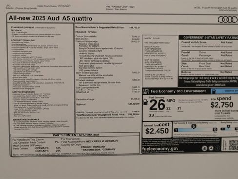 New 2025 Audi A5 2.0T Premium Plus image 31