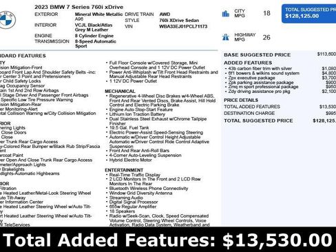 Used 2023 BMW 760i xDrive w/ Executive Package AWD/4WD image 3