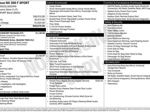 Used 2020 Lexus NX 300 F Sport w/ F Sport Comfort Package AWD/4WD image 16