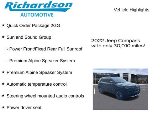 Used 2022 Jeep Compass Limited w/ Sun and Sound Group image 11