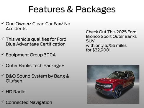Used 2025 Ford Bronco Sport Outer Banks w/ Outer Banks Tech Package+ AWD/4WD image 4