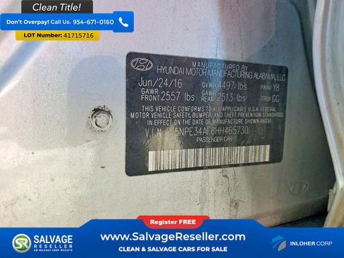 Used 2017 Hyundai Sonata Sport w/ Value Edition Package 02 image 16