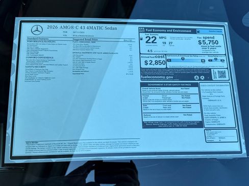 New 2026 Mercedes-Benz C 43 AMG 4MATIC Sedan image 29