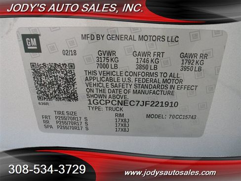 Used 2018 Chevrolet Silverado 1500 W/T w/ Trailering Package RWD image 35