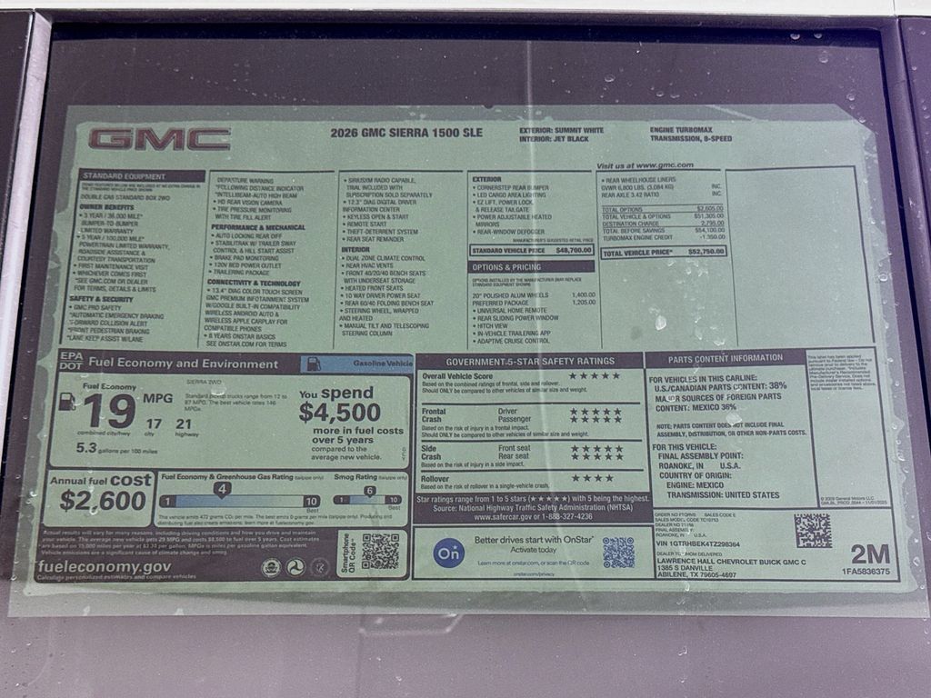 New 2026 GMC Sierra 1500 SLE w/ Preferred Package RWD image 20