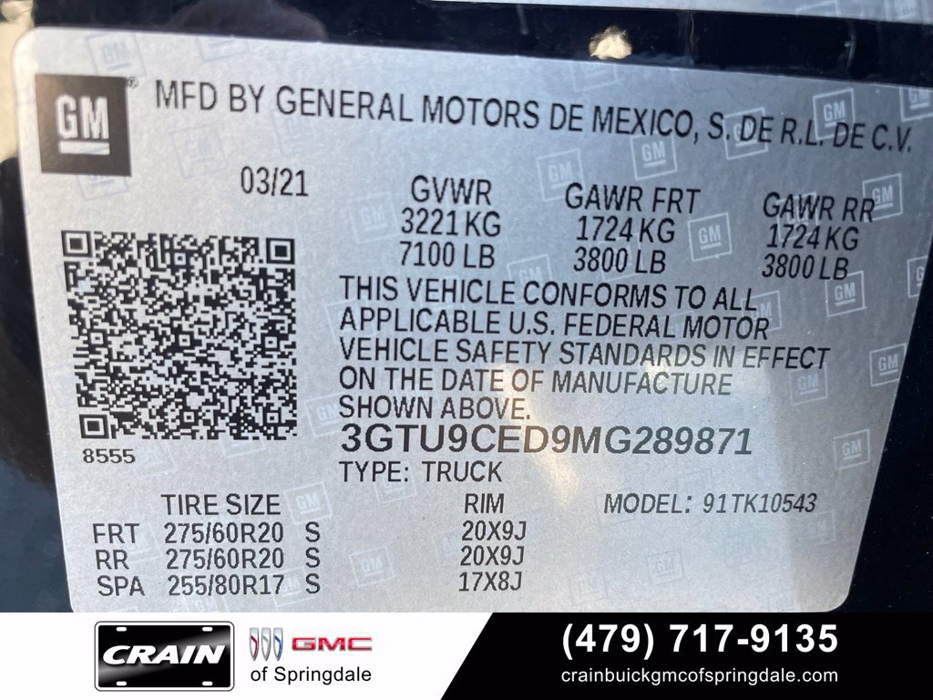 Used 2021 GMC Sierra 1500 Elevation w/ X31 Off-Road Package AWD/4WD image 32