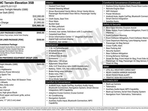 New 2026 GMC Terrain Elevation w/ Technology Package II AWD/4WD image 1