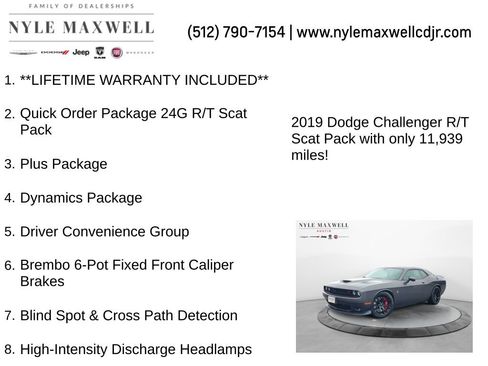 Used 2019 Dodge Challenger R/T Scat Pack w/ Dynamics Package image 12