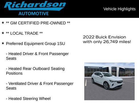 Used 2022 Buick Envision Avenir w/ Technology Package II image 12