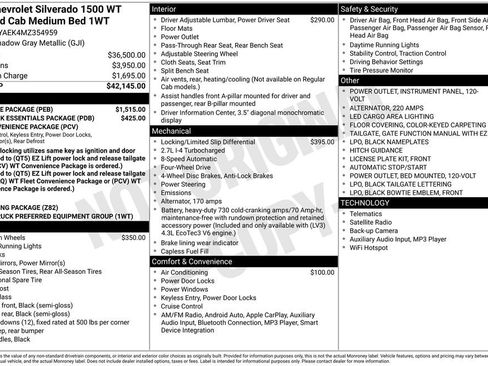 Used 2021 Chevrolet Silverado 1500 W/T w/ WT Value Package AWD/4WD image 17