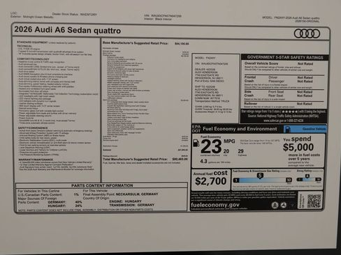 New 2026 Audi A6 Prestige AWD/4WD image 39