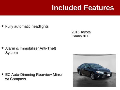 Used 2015 Toyota Camry XLE w/ Moonroof Package FWD image 4