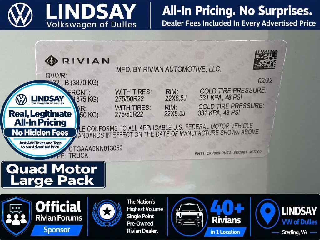 Used 2022 Rivian R1T Adventure AWD/4WD image 30