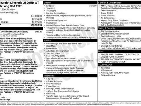 Used 2020 Chevrolet Silverado 2500 W/T w/ WT Fleet Convenience Package image 9