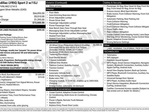 Certified 2024 Cadillac Lyriq Sport w/ LPO, Floor Liner Package AWD/4WD image 5
