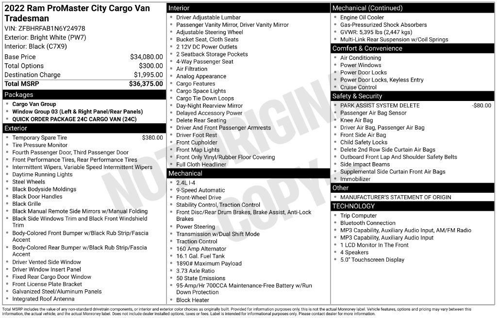 Used 2022 RAM ProMaster City Tradesman FWD image 42