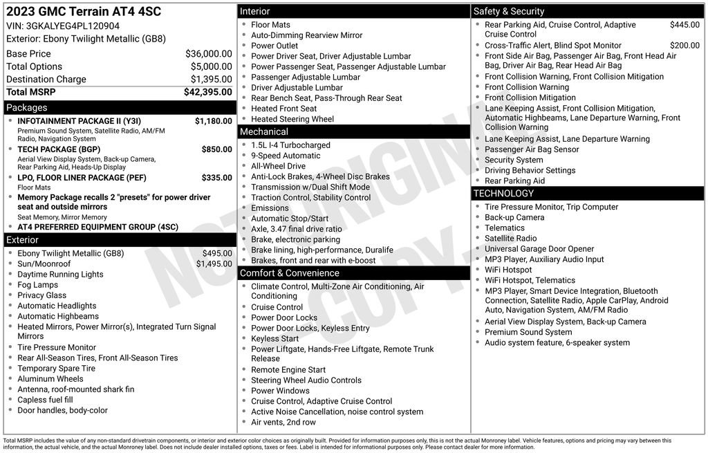 Used 2023 GMC Terrain AT4 w/ Infotainment Package II AWD/4WD image 27