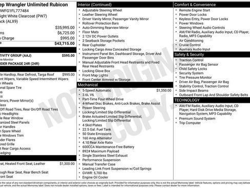 Used 2015 Jeep Wrangler Unlimited Rubicon w/ Connectivity Group AWD/4WD image 4