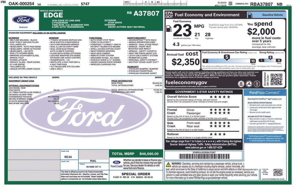 Used 2024 Ford Edge ST-Line AWD/4WD image 10