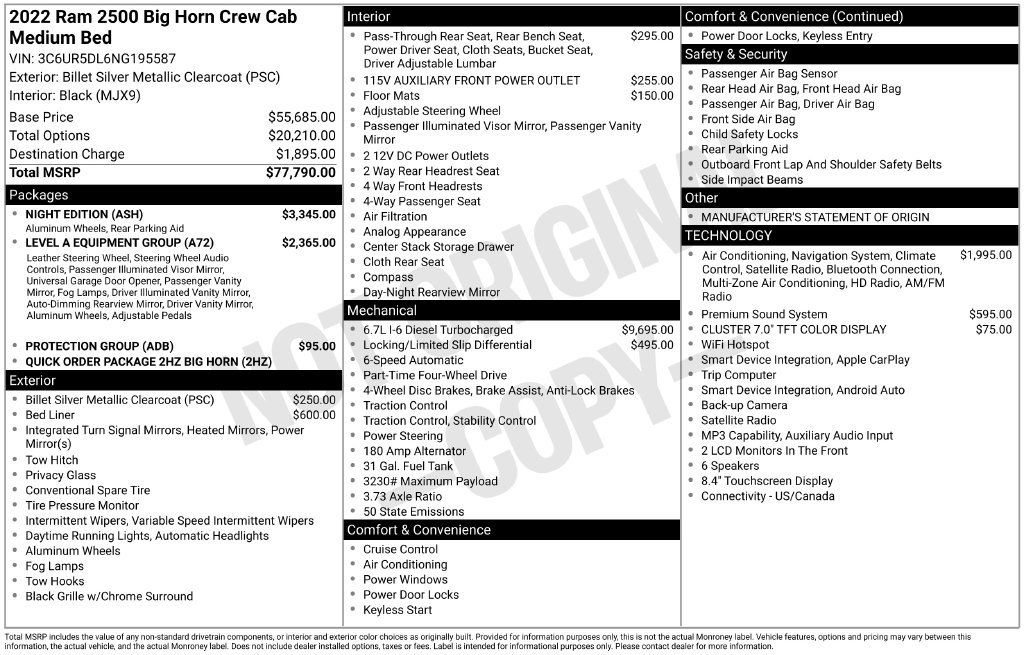 Used 2022 RAM 2500 Big Horn w/ Night Edition AWD/4WD image 5