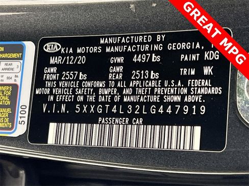 Certified 2020 Kia Optima LX image 30