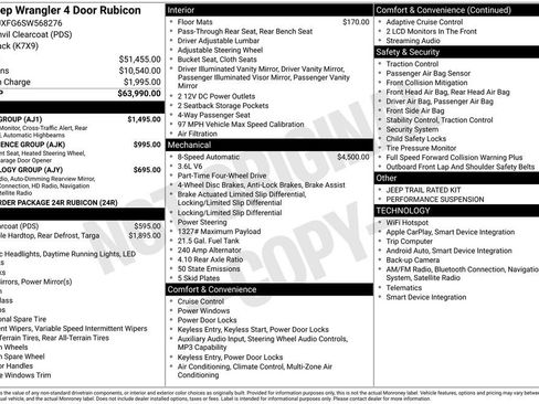 New 2025 Jeep Wrangler Unlimited Rubicon w/ Safety Group AWD/4WD image 84