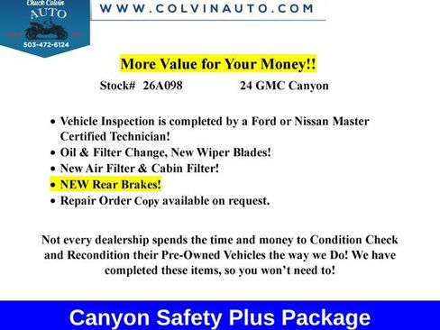 Used 2024 GMC Canyon AT4 w/ Technology Package AWD/4WD image 2