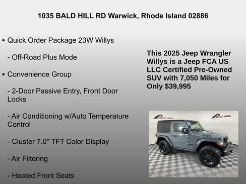 Certified 2025 Jeep Wrangler Willys image 29
