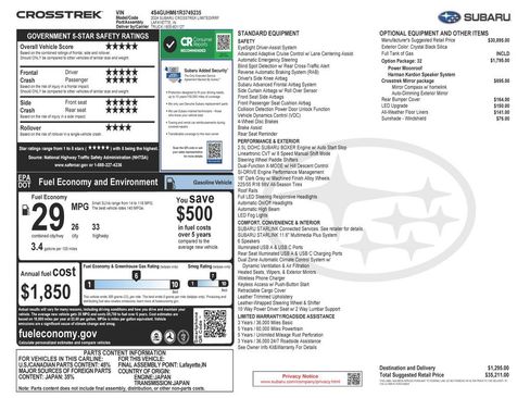 Used 2024 Subaru Crosstrek 2.5i Limited w/ Crosstrek Mirror Package image 2