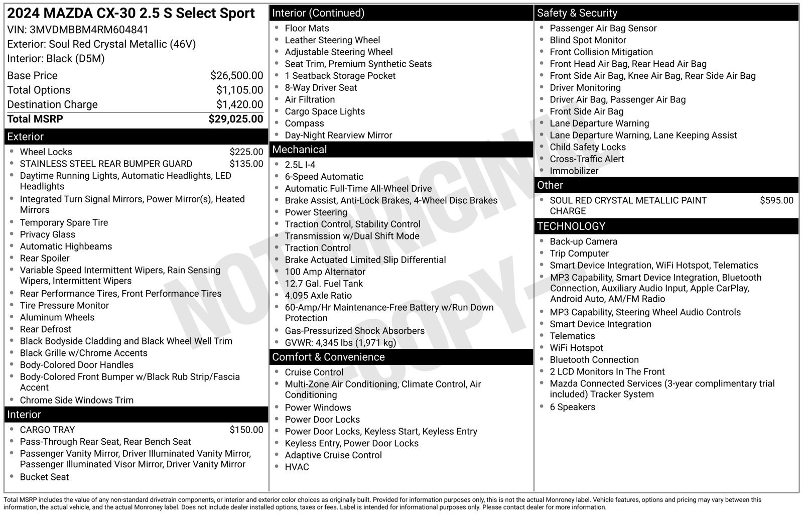 Used 2024 MAZDA CX-30 AWD 2.5 S w/ Select Sport Pkg image 16