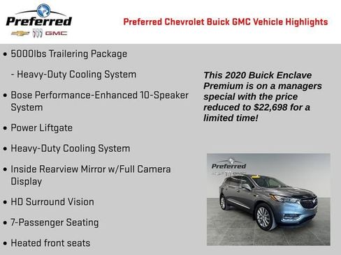 Certified 2020 Buick Enclave Premium w/ Surround and Sites Package image 4
