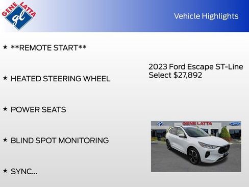 Certified 2023 Ford Escape ST-Line Select w/ Tech Pack #2 image 31