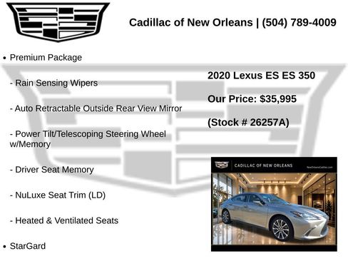 Used 2020 Lexus ES 350 w/ Premium Package FWD image 7