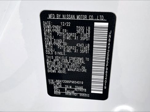 Certified 2023 Nissan Armada Platinum w/ Captain's Chairs Package image 33