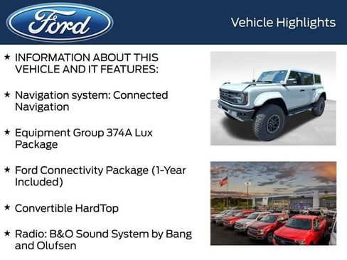 New 2026 Ford Bronco Raptor w/ Interior Carbon Fiber Pack AWD/4WD image 4