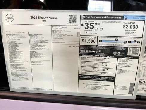 New 2025 Nissan Versa SV w/ Trunk Package image 13