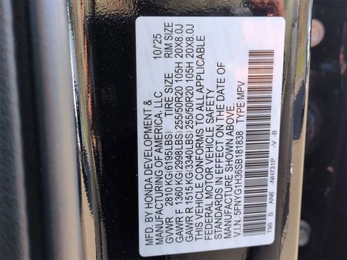 New 2025 Honda Pilot Sport image 36