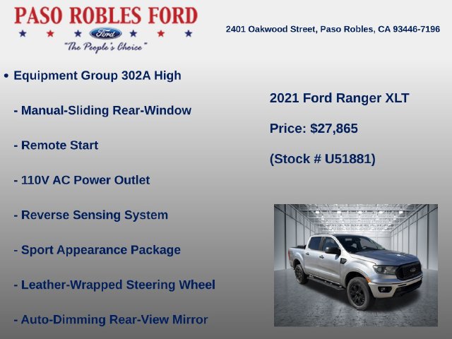 Used 2021 Ford Ranger XLT w/ Equipment Group 302A High AWD/4WD image 6