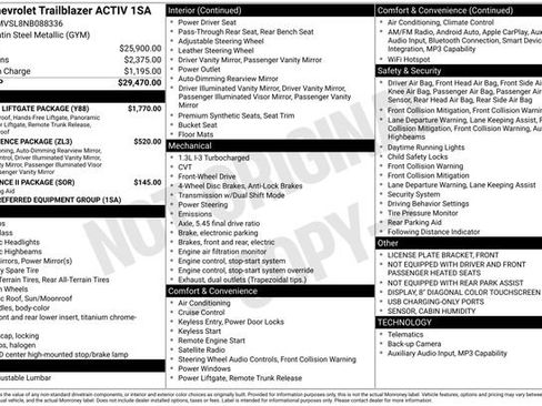 Used 2022 Chevrolet TrailBlazer ACTIV w/ Sun and Liftgate Package FWD image 9