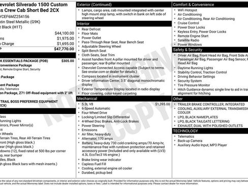 Used 2021 Chevrolet Silverado 1500 Custom Trail Boss w/ LPO, Dark Essentials Package image 10