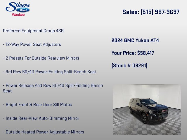 Used 2024 GMC Yukon AT4 w/ Technology Package AWD/4WD image 8