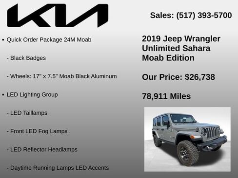 Used 2019 Jeep Wrangler Unlimited Sahara w/ Quick Order Package 24M Moab AWD/4WD image 15