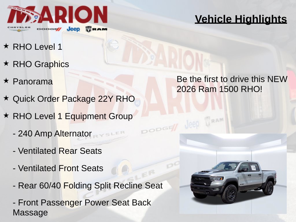 New 2026 RAM 1500 RHO w/ RHO Level 1 Equipment Group AWD/4WD image 5