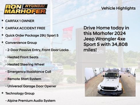 Used 2024 Jeep Wrangler Unlimited w/ Convenience Group AWD/4WD image 9