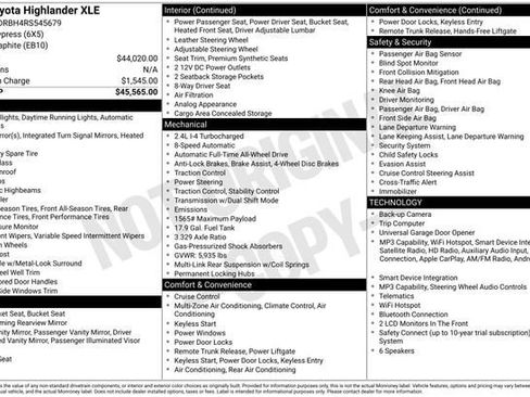 Used 2024 Toyota Highlander XLE AWD/4WD image 4