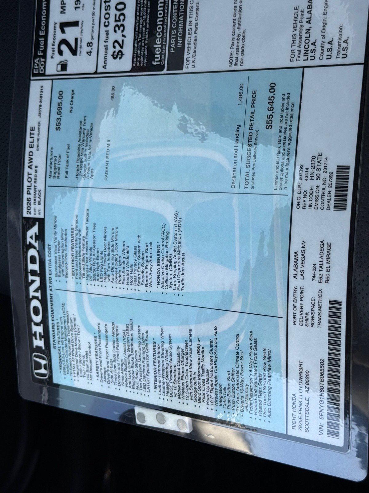 New 2026 Honda Pilot Elite image 31