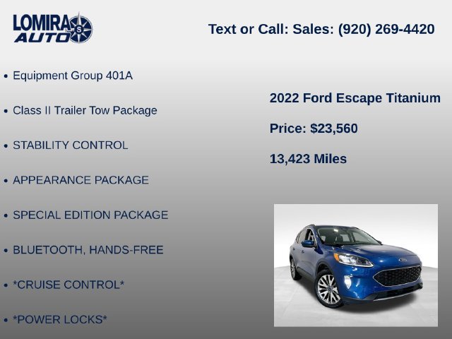 Used 2022 Ford Escape Titanium w/ Class II Trailer Tow Package AWD/4WD image 8
