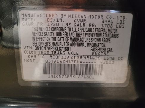 Used 2019 Nissan Versa S Plus FWD image 33
